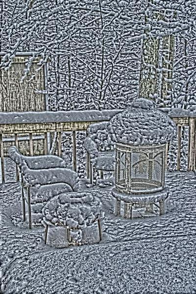 winter fireplace.jpg - Winter and outdoor fireplace